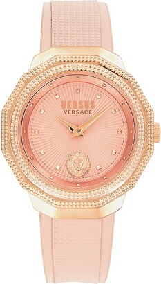 Versus Versace 37MM Stainless Steel & Leather Strap Watch