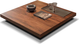 Latitude Run Nut-brown Black Manufactured Wood Carbon Steel Square Coffee Table