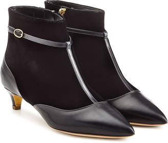 Rupert Sanderson Leather and Stretch Fabric Dawn Booties