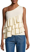 Thumbnail for your product : Co Ruffled One-Shoulder Top, Ivory