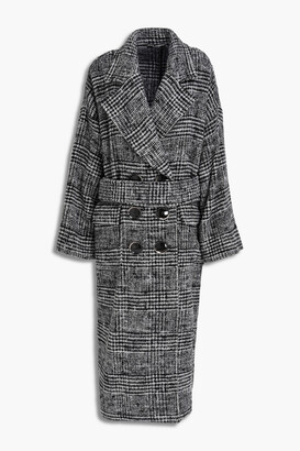 Dolce & Gabbana Double-breasted Prince Of Wales Checked Wool-blend Coat