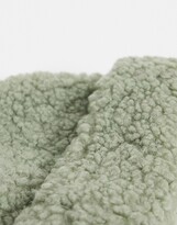 Thumbnail for your product : ASOS DESIGN sherpa fisherman beanie in sage