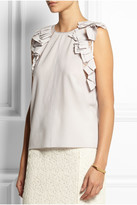 Thumbnail for your product : Nina Ricci Ruffled stretch-wool crepe top