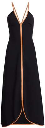 Victoria Beckham Leather-Trimmed Camisole Dress