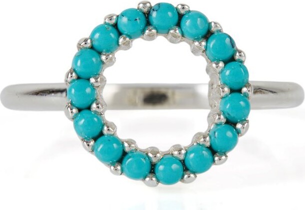 Charlotte's Web Jewellery Halo Radiance Silver Ring - Turquoise