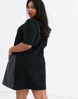 Thumbnail for your product : ASOS DESIGN Curve shift dress with leather look hem