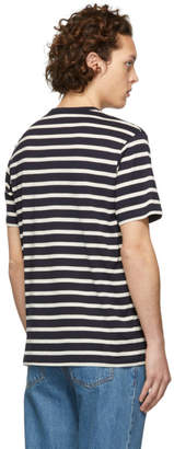 Sunspel Navy and White Classic Breton Stripe Classic T-Shirt