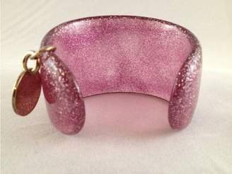 Gucci Glittered Pink Lucite Cuff Bracelet