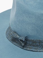 Thumbnail for your product : Ruslan Baginskiy Woven-trim Felt Fedora Hat - Blue