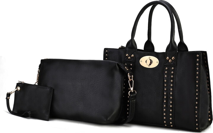 MKF Collection 3 Pieces Elissa Satchel Handbag, Pouch and Coin Purse by Mia K