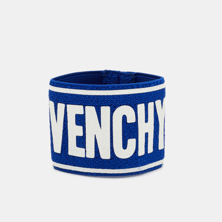Givenchy Blue Logo Stretch Terry Sport Wristband