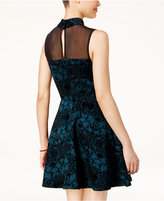 Thumbnail for your product : Trixxi Juniors' Flocked Illusion Fit & Flare Dress