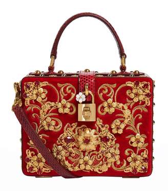 Dolce & Gabbana Velvet Applique Box Bag