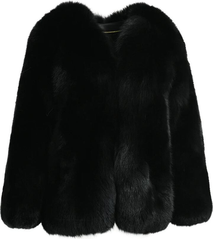 Wanan Touch Extreme Classic Black Jacket in Fox Fur