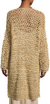 Thumbnail for your product : Ralph Lauren Collection Mesh Long Open Cardigan, Beige