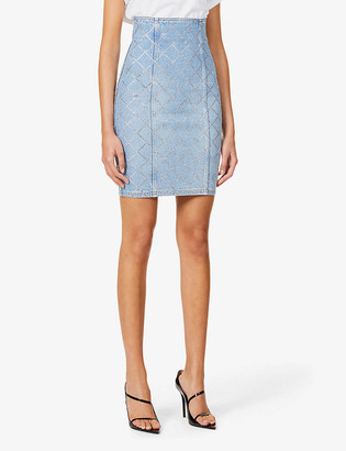 balmain jeans skirt