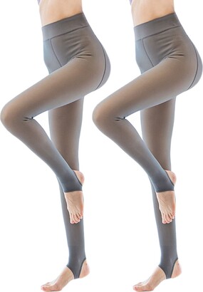 Fleece Tights Women Slimming Legs Faux Translucent Warm Fleece Lined  Pantyhose Fleece Tights Thermal Pantyhose Slim Stretchy Winter Leggings