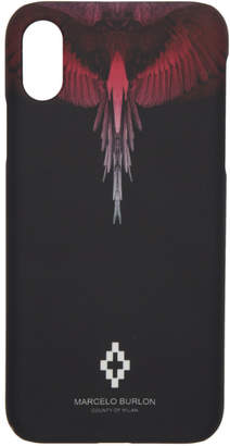 Marcelo Burlon County of Milan Black and Pink Wings iPhone X Case