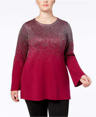 Alfani Plus Size Metallic Tunic Sweater, Created for Macy's