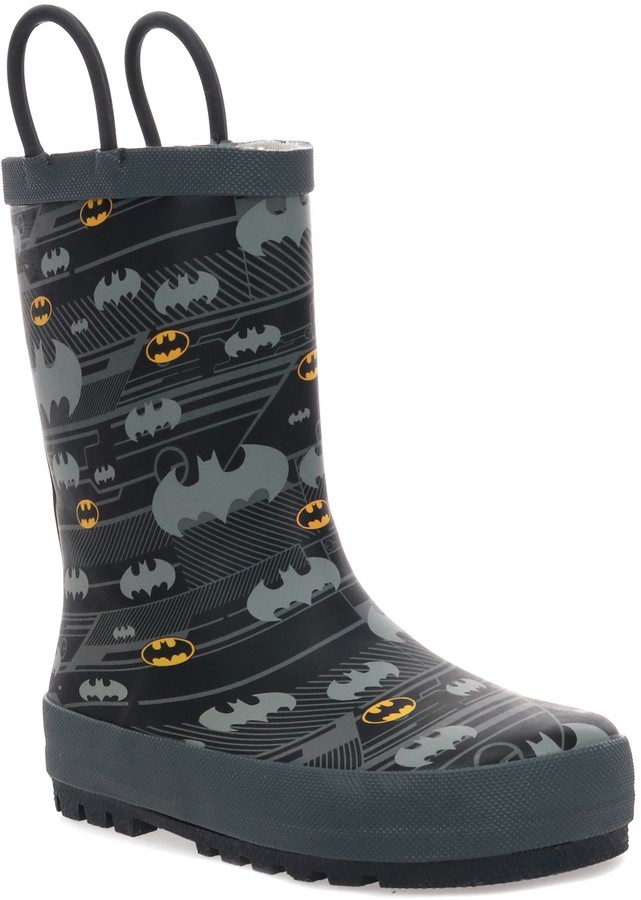 DC Comics Garçons Batman Wellingtons Tie Top Wellington Bottes Enfants Neige  Pluie Chaussures Wellies Chaussures Chaussures garçon