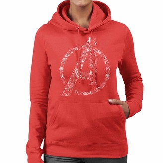 Marvel Avengers A Icon with Iconography Women's Hooded Sweatshirt Red