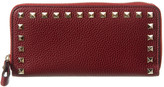 Thumbnail for your product : Valentino Rockstud Grainy Leather Zip Around Wallet