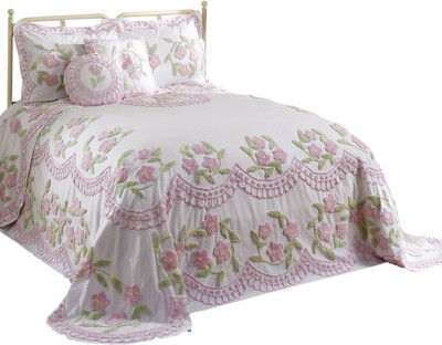 Better Trends Bloomfield 100% Cotton Chenille Coverlet/Bedspread Machine Washable Ultra Soft Floral Pattern All Season Bedding