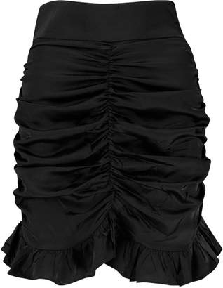 boohoo Ruched Detail Mini Skirt