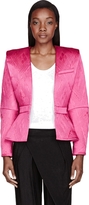 Thumbnail for your product : Balmain Fuchsia Embossed Structured Blazer