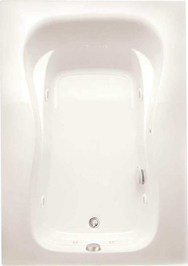 Aquatic Marratta 60 in. Acrylic Whirlpool Bathtub Right Drain Rectangular Alcove in Biscuit
