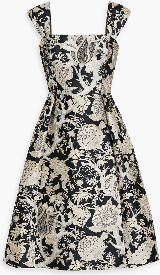 Carolina Herrera Metallic jacquard dress