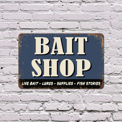 SignMission Bait Shop 13 Inch x 20 Inch Plastic Sign