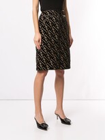 Thumbnail for your product : Fendi Pre-Owned 1990s FF motif knee-length skirt