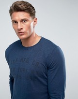 Thumbnail for your product : Abercrombie & Fitch Long Sleeve Top Slim Fit Logo In Navy