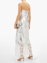 Thumbnail for your product : Erdem Arden Lace-trim Sequinned Slip Dress - Silver