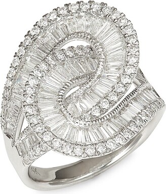 Effy 14K White Gold & Diamond Infinity Loop Ring/Size 7