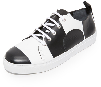 McQ Chris Striped Lace Up Sneakers