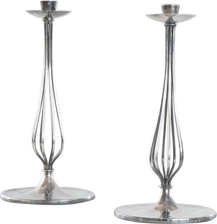 1stDibs Gustav Beran Pair Of Silver Plated Candle Holders Van Kempen & Begeer 1960s