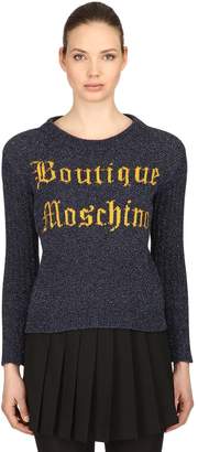 Moschino Boutique Logo Jacquard Wool Knit Sweater