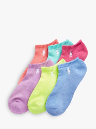 Ralph Lauren Polo Women's Logo Low Cut Socks, Pack of 6, Multi