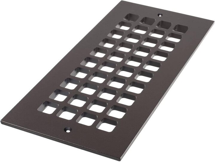 Reggio Registers Square Series 4 in. x 12 in. Aluminum Grille, Oil Rubbed Bronze with Mounting Holes