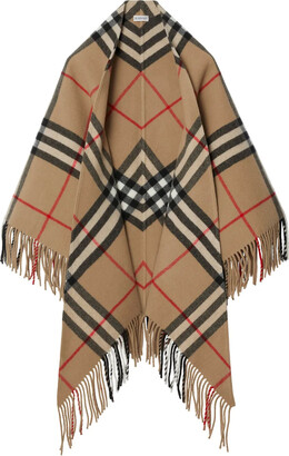 ポンチョ・ケープ Giovi Cape with fur inserts GIOVI Fur-Trimmed Zip-Front Cape - ShopStyle