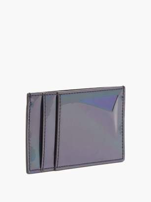 Alexander McQueen Embossed Iridescent-leather Card Holder - Mens - Black Multi