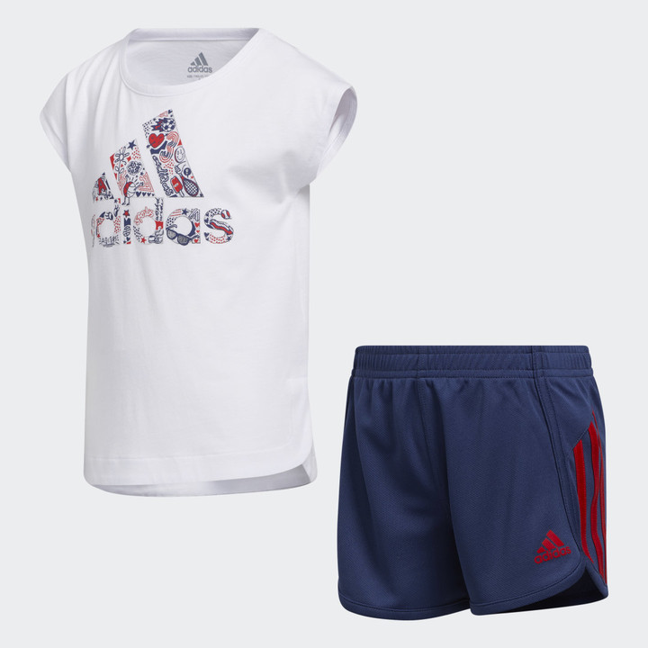 girls adidas short set