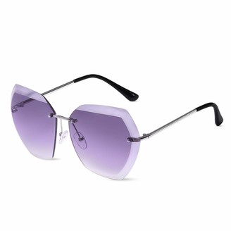 Grainas Sunglasses Butterfly Rimless Sunglasses Eye Eyewear Metal Frame Sunglasses UV400