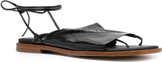 Hereu Clava tie-fastening leather sandals - ShopStyle
