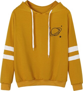 yellow hooded sweatshirt women's