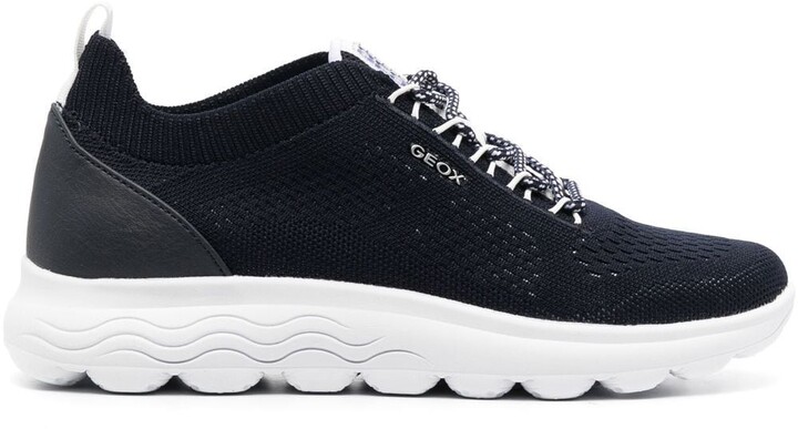 Geox Respira Plateausneaker blauw-zilver prints met een thema casual uitstraling Schoenen Sneakers 