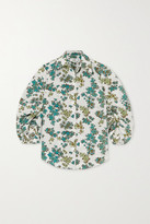 Thumbnail for your product : VVB Gathered Floral-print Crepe Shirt