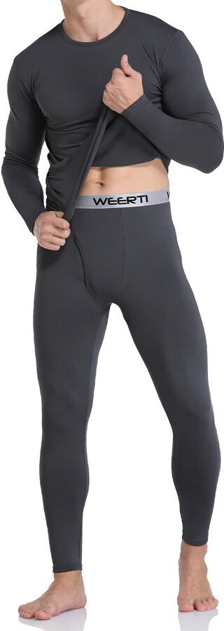 WEERTI Thermal Underwear for Men Long Johns Mens with Fleece Lined
